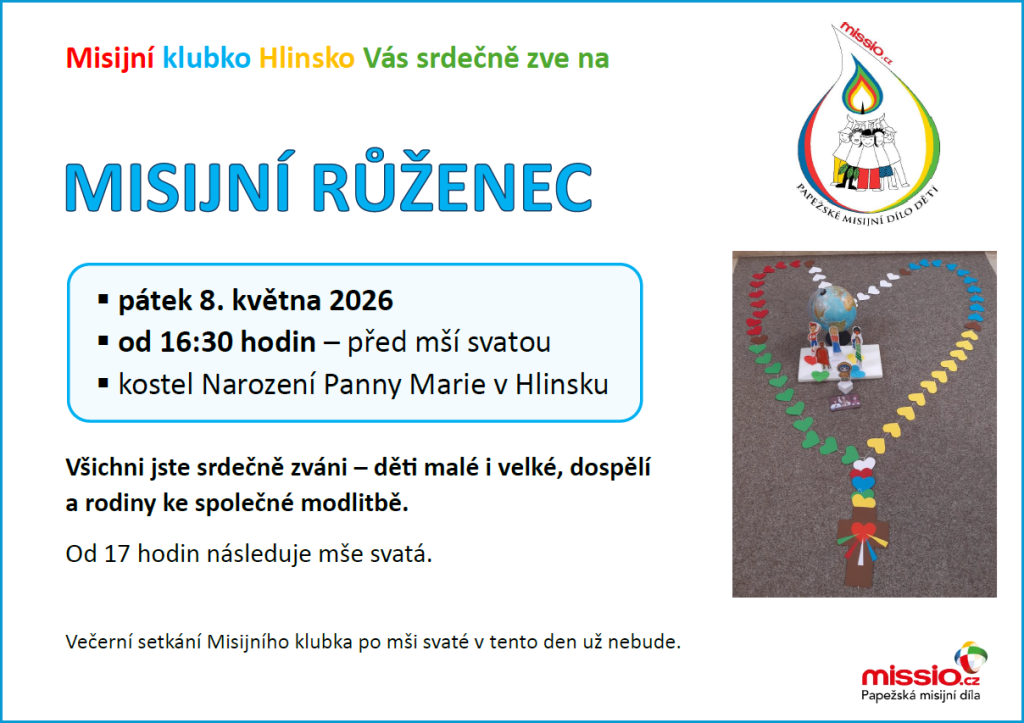 Misijní růženec Hlinsko 8. 5. 2026 plakát