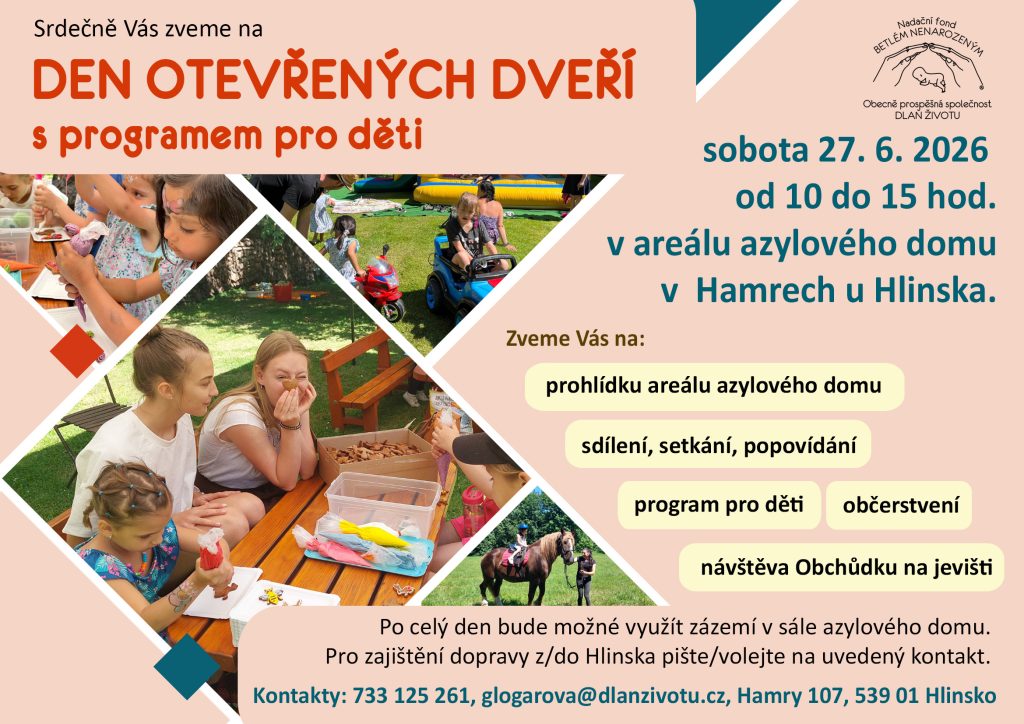 den otevřených dveří Hamry azylový dům plakát