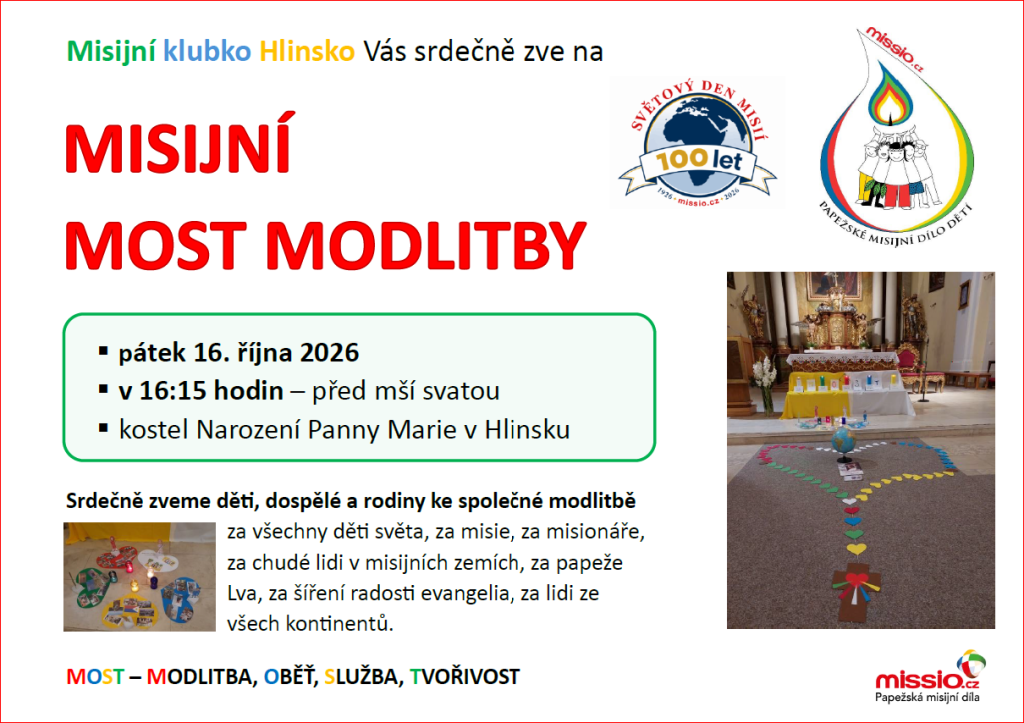 Misijní most modlitby 2026 Hlinsko